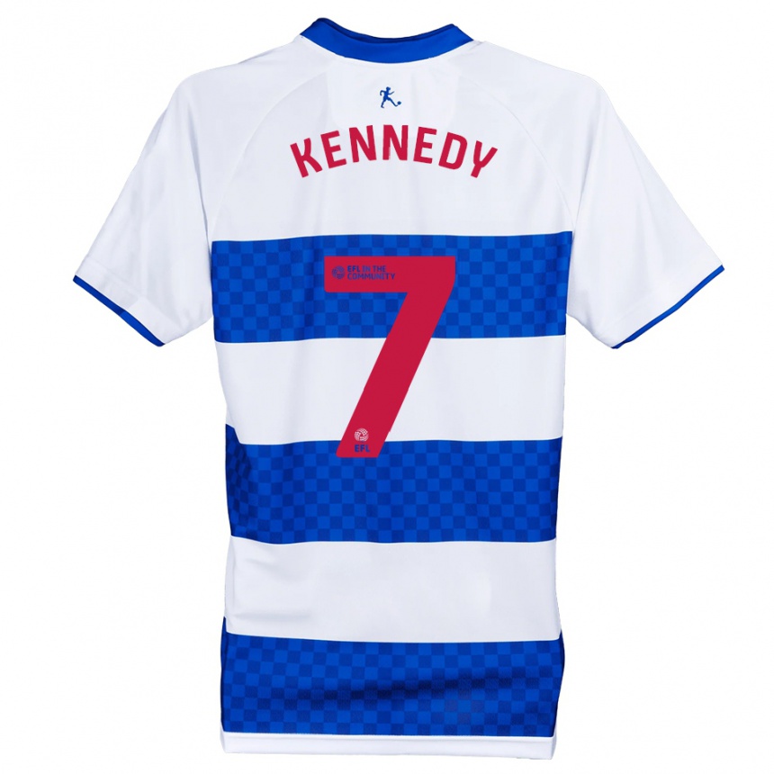 גברים כדורגל Rico Kennedy #7 כחול לבן ג'רזי ביתית 2025/26