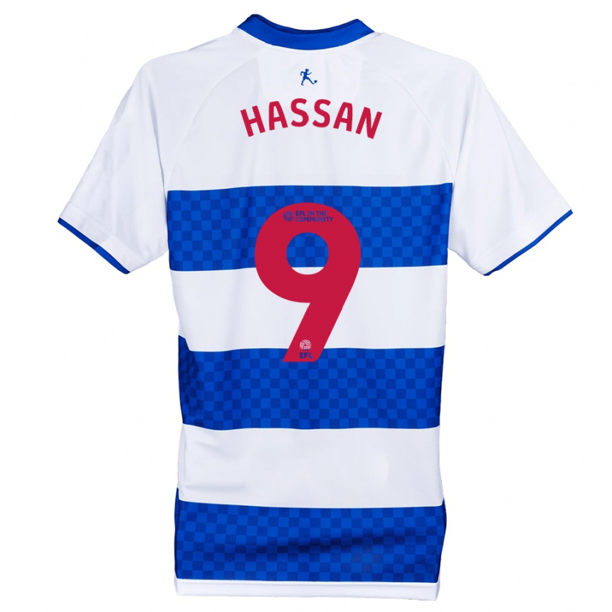 גברים כדורגל Ridwan Hassan #9 כחול לבן ג'רזי ביתית 2025/26