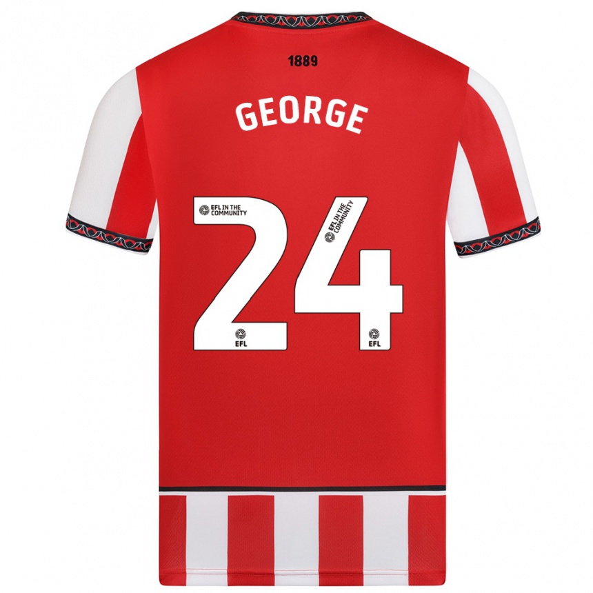 גברים כדורגל תמי ג'ורג' #24 אדום לבן ג'רזי ביתית 2025/26