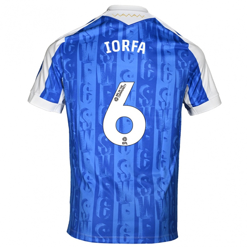 גברים כדורגל דומיניק יורפה #6 כחול לבן ג'רזי ביתית 2025/26