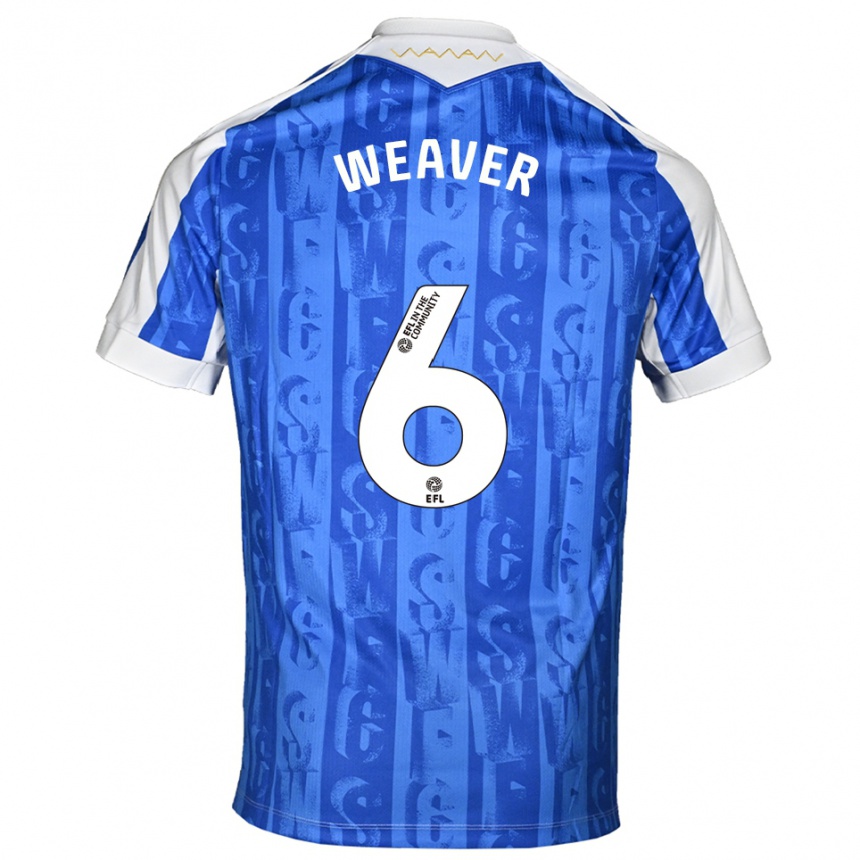 גברים כדורגל ארני וויבר #6 כחול לבן ג'רזי ביתית 2025/26