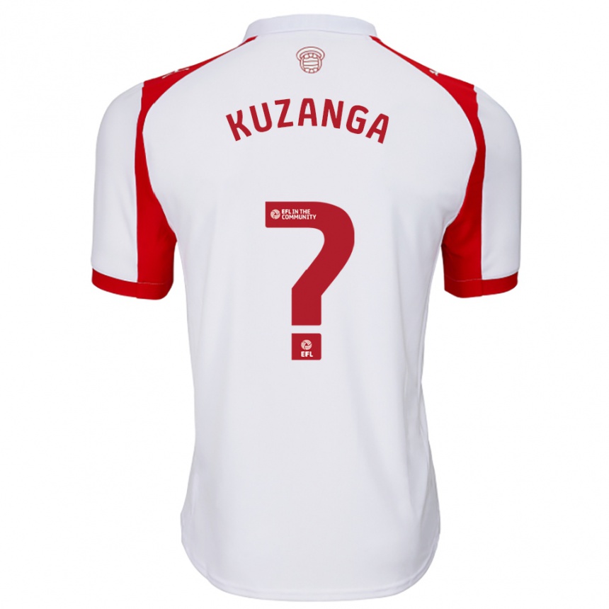 גברים כדורגל Junior Kuzanga #0 לבן אדום ג'רזי ביתית 2025/26