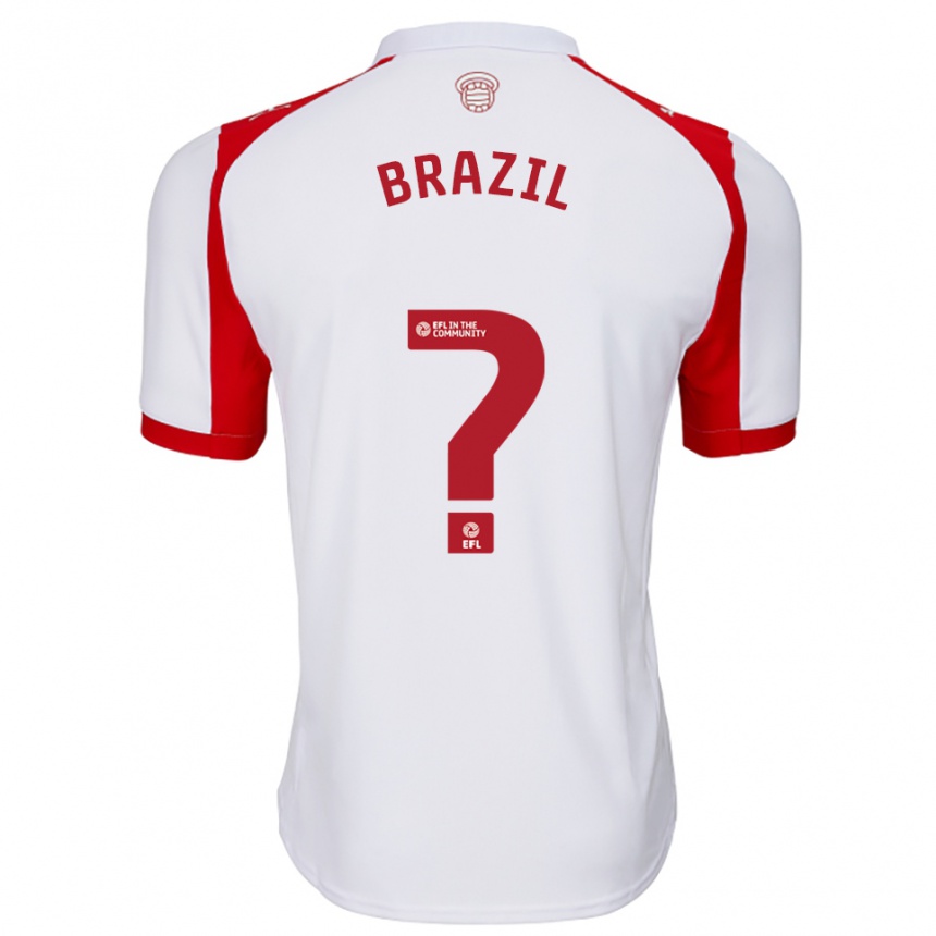 גברים כדורגל אלי ברזיל #0 לבן אדום ג'רזי ביתית 2025/26
