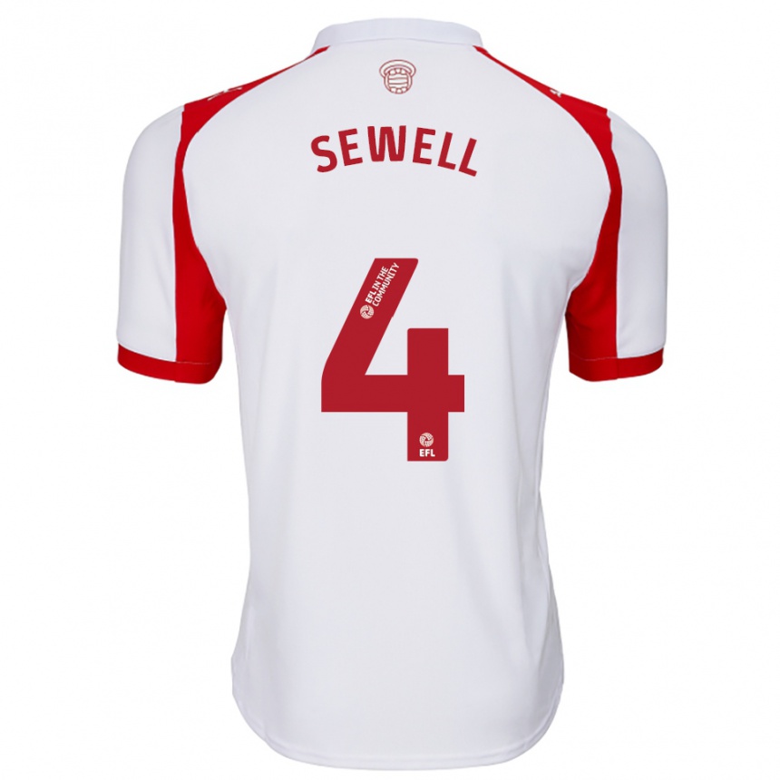 גברים כדורגל ברוגן סיוול #4 לבן אדום ג'רזי ביתית 2025/26