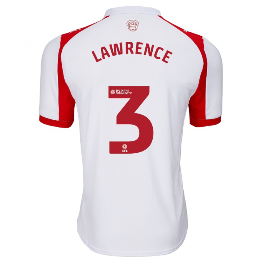 גברים כדורגל ניקו לורנס #3 לבן אדום ג'רזי ביתית 2025/26