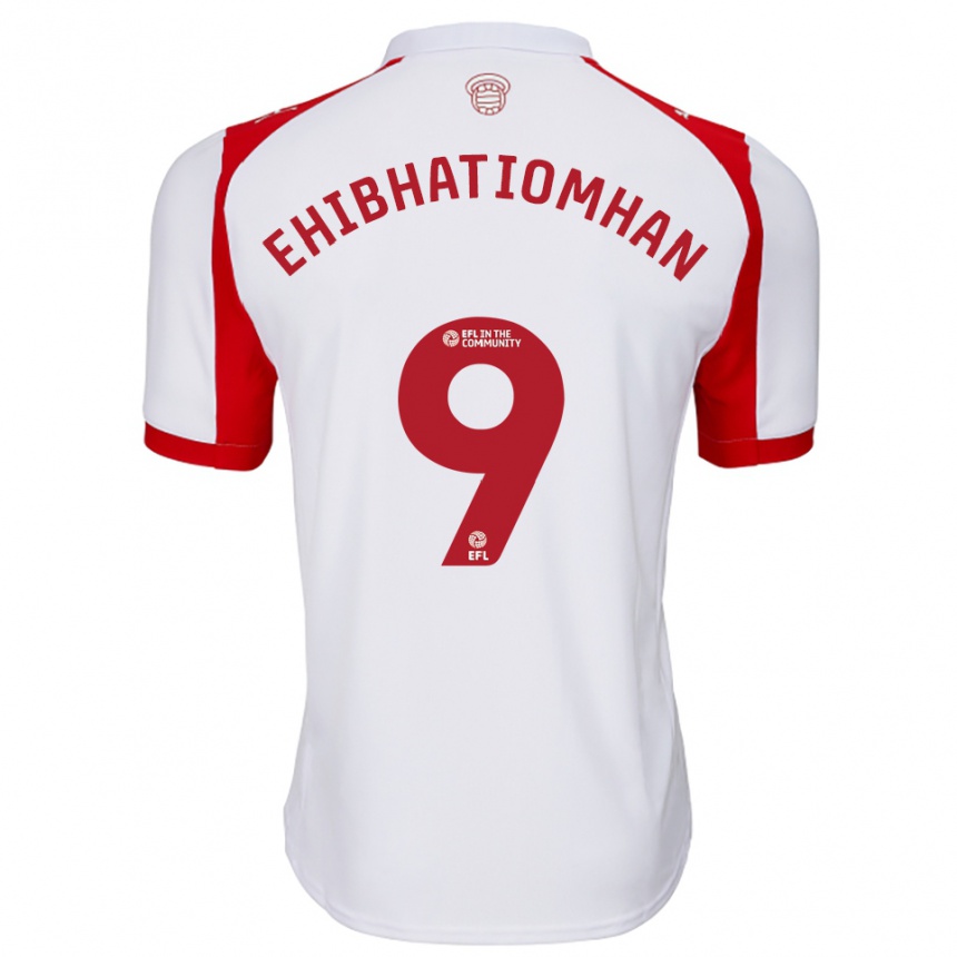גברים כדורגל Princewill Ehibhatiomhan #9 לבן אדום ג'רזי ביתית 2025/26