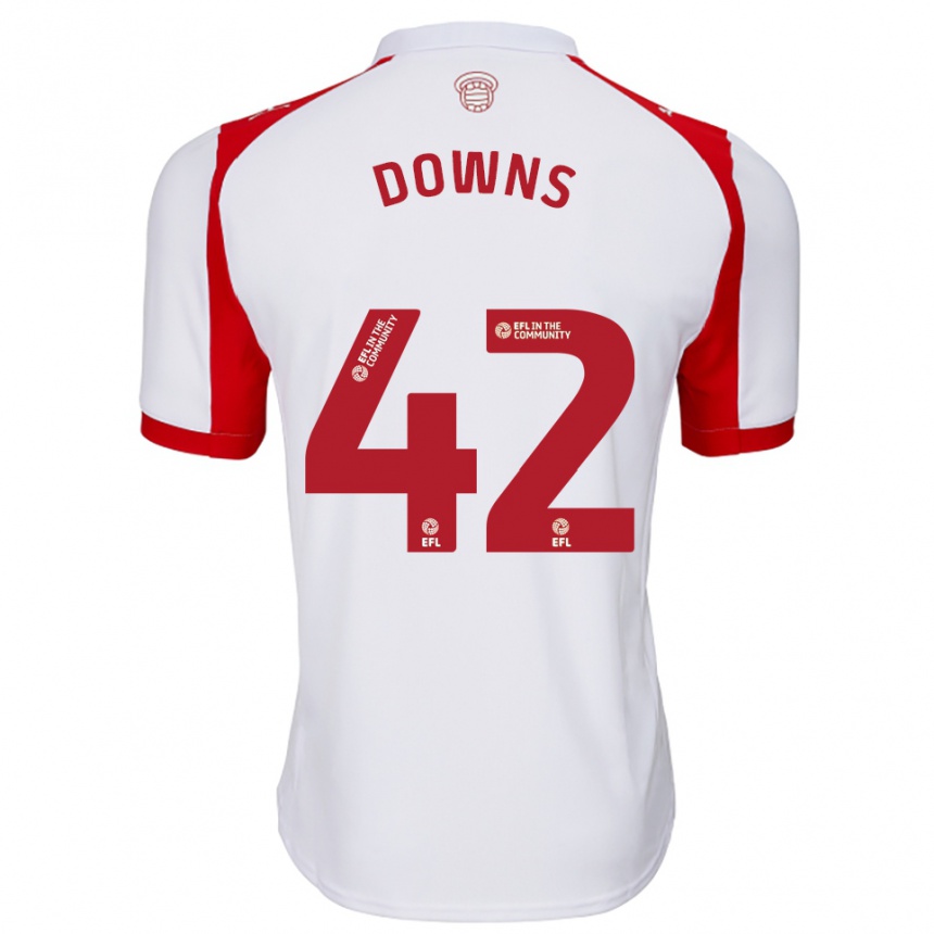 גברים כדורגל דמיון דאונס #42 לבן אדום ג'רזי ביתית 2025/26 גברים כדורגל דמיון דאונס #42 לבן אדום ג'רזי ביתית 2025/26