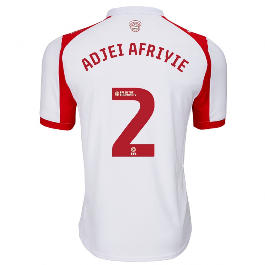 גברים כדורגל הנזל אדג'י-אפריי #2 לבן אדום ג'רזי ביתית 2025/26
