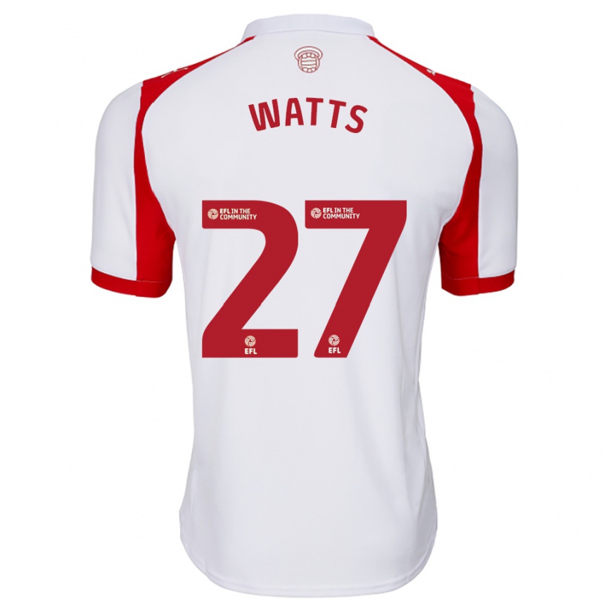 גברים כדורגל Isabel Watts #27 לבן אדום ג'רזי ביתית 2025/26