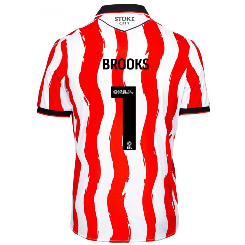 גברים כדורגל אלפי ג׳ו ברוקס #1 לבן אדום ג'רזי ביתית 2025/26