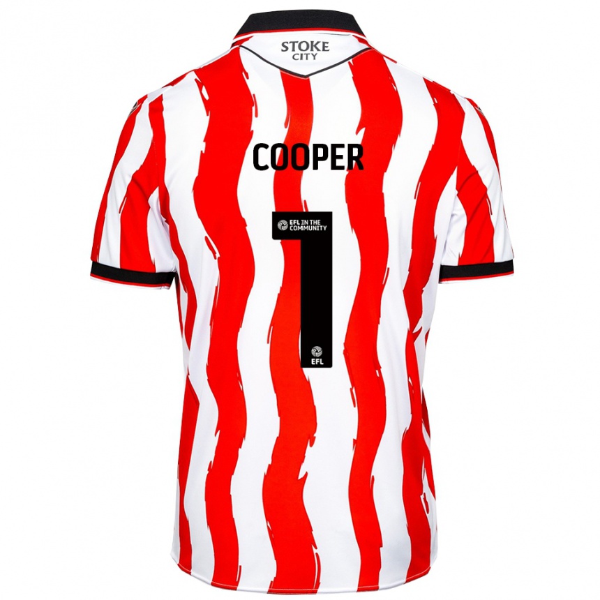גברים כדורגל נועה קופר #1 לבן אדום ג'רזי ביתית 2025/26