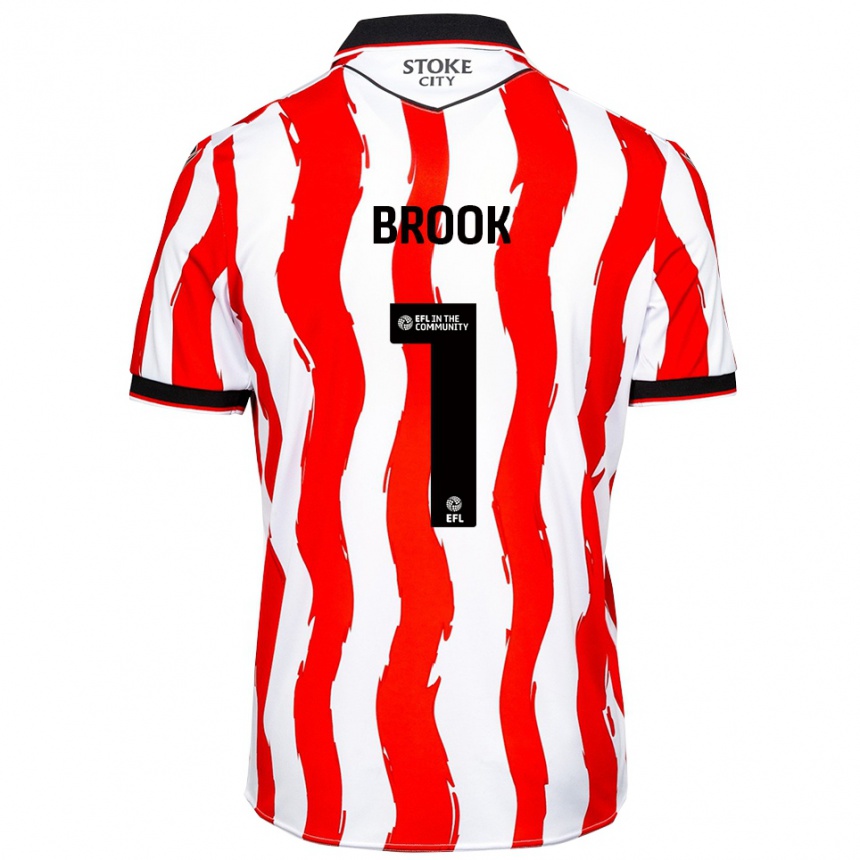 גברים כדורגל Dominic Brook #1 לבן אדום ג'רזי ביתית 2025/26