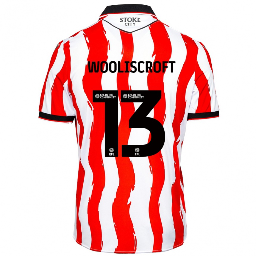גברים כדורגל מורגן ווליסקרופט #13 לבן אדום ג'רזי ביתית 2025/26
