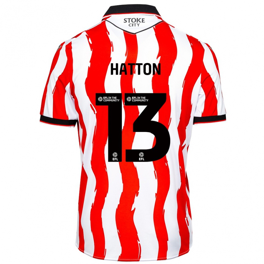 גברים כדורגל Oscar Hatton #13 לבן אדום ג'רזי ביתית 2025/26