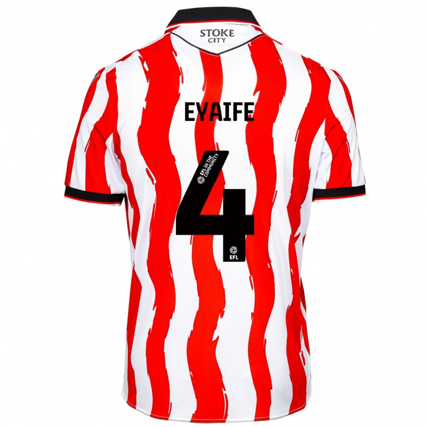 גברים כדורגל Daniel Eyaife #4 לבן אדום ג'רזי ביתית 2025/26 גברים כדורגל Daniel Eyaife #4 לבן אדום ג'רזי ביתית 2025/26