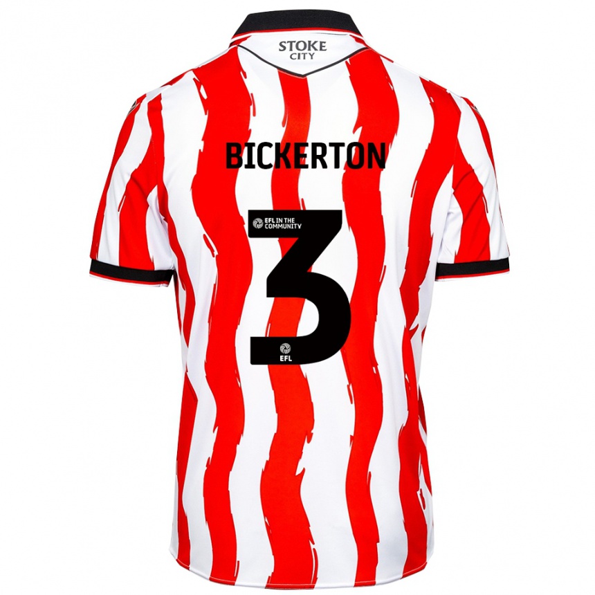 גברים כדורגל ג׳וש ביקרטון #3 לבן אדום ג'רזי ביתית 2025/26