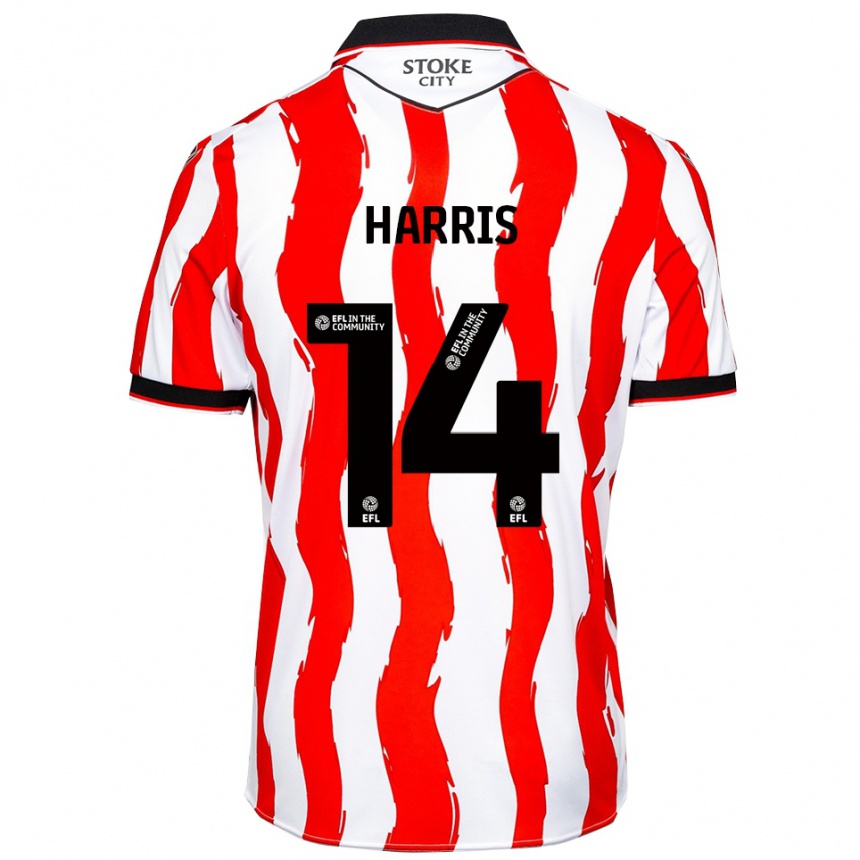 גברים כדורגל Oscar Harris #14 לבן אדום ג'רזי ביתית 2025/26