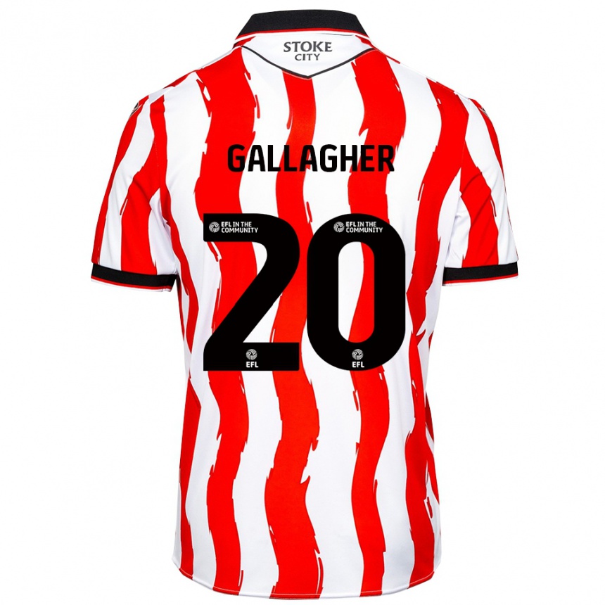 גברים כדורגל סם גלאגר #20 לבן אדום ג'רזי ביתית 2025/26