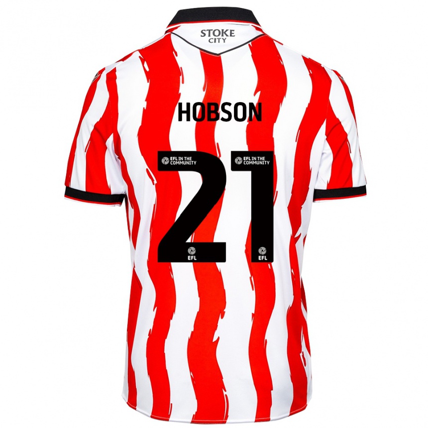 גברים כדורגל אליזבת הובסון #21 לבן אדום ג'רזי ביתית 2025/26