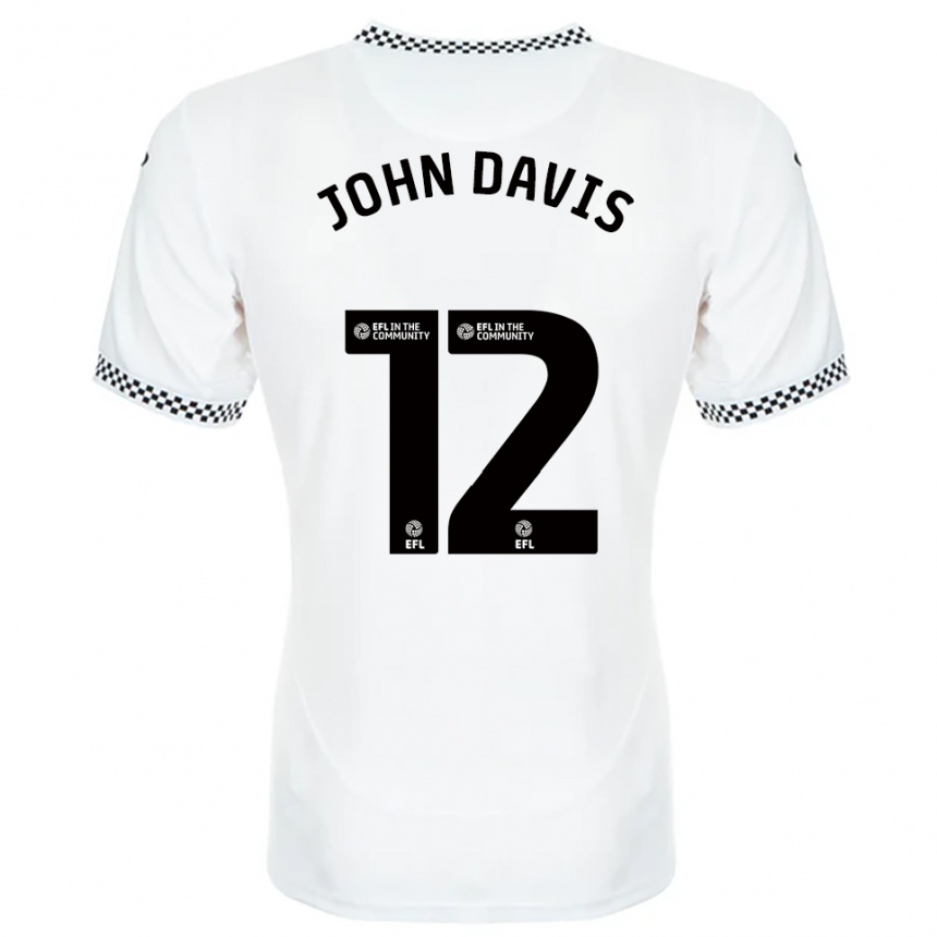 גברים כדורגל סטייסי ג'ון-דייוויס #12 לבן כתום ג'רזי ביתית 2025/26