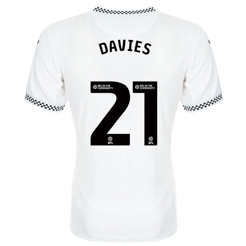 גברים כדורגל לורה דייויס #21 לבן כתום ג'רזי ביתית 2025/26