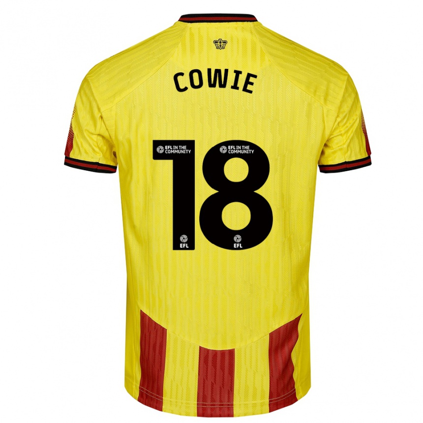 גברים כדורגל טוני קאווי #18 צהוב אדום ג'רזי ביתית 2025/26