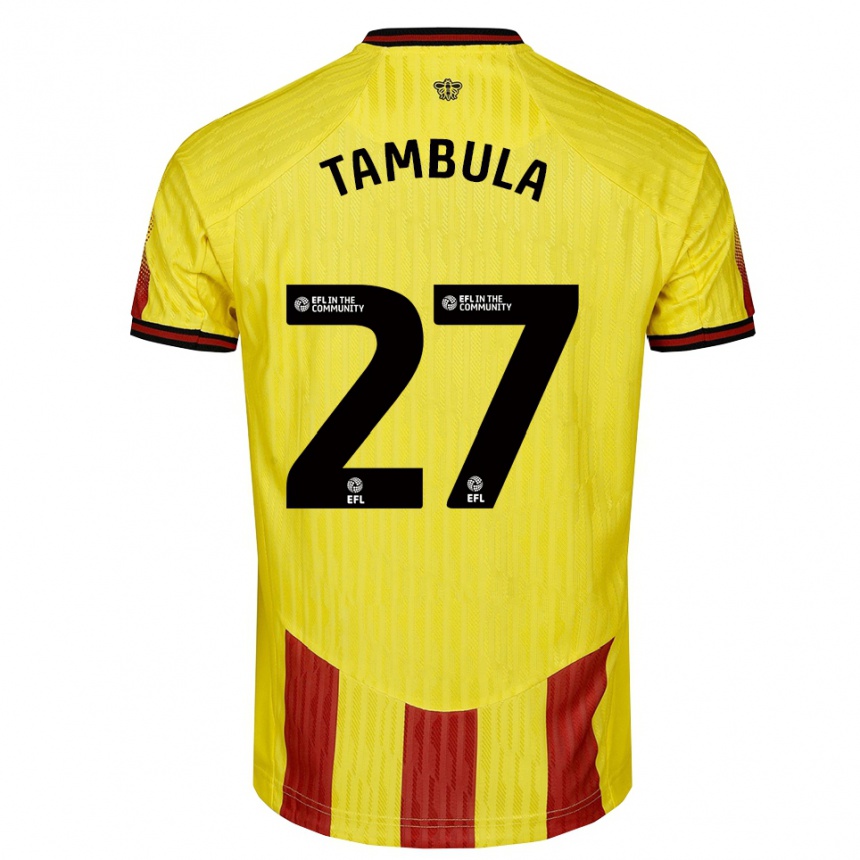 גברים כדורגל Chloe Tambula #27 צהוב אדום ג'רזי ביתית 2025/26