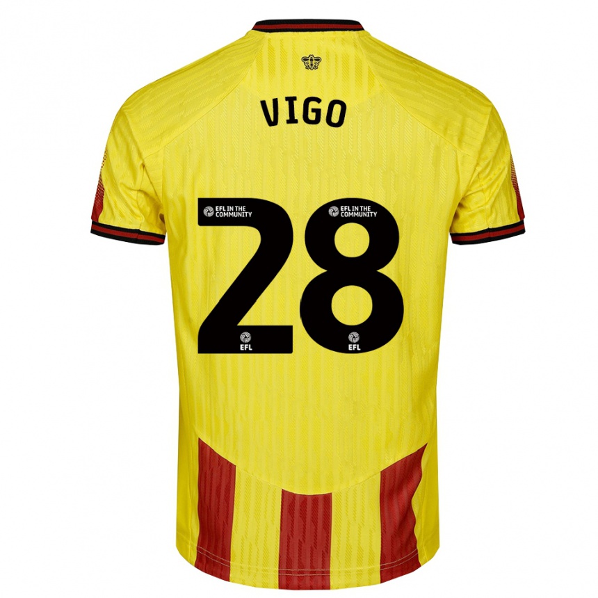 גברים כדורגל Francesca Vigo #28 צהוב אדום ג'רזי ביתית 2025/26