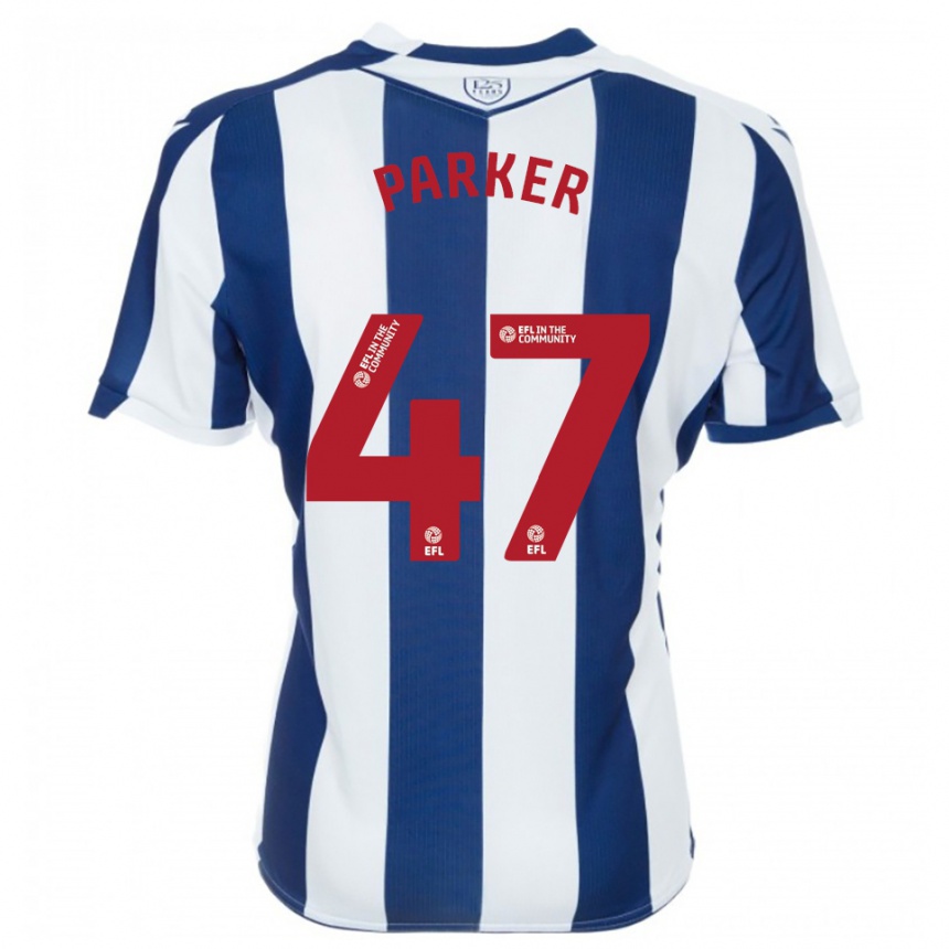 גברים כדורגל Michael Parker #47 כחול נייבי לבן ג'רזי ביתית 2025/26