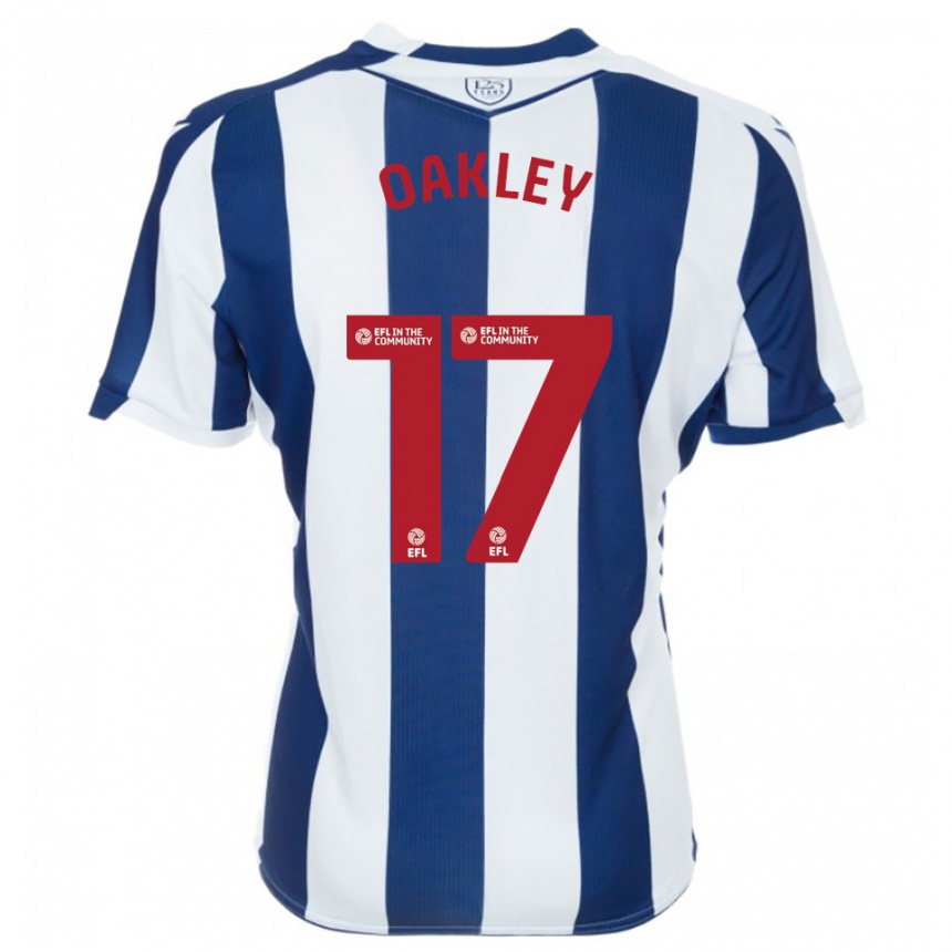גברים כדורגל ריהאן אוקלי #17 כחול נייבי לבן ג'רזי ביתית 2025/26