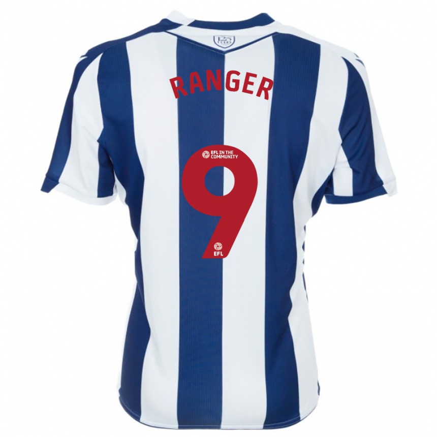 גברים כדורגל Donte Ranger #9 כחול נייבי לבן ג'רזי ביתית 2025/26