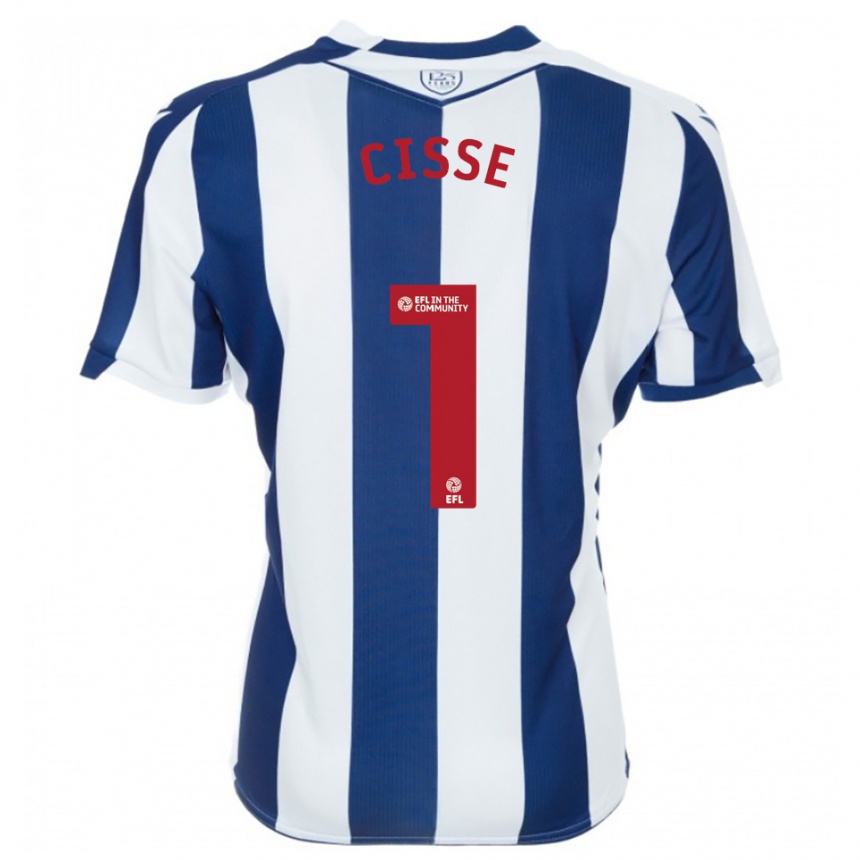 גברים כדורגל בן סיסה #1 כחול נייבי לבן ג'רזי ביתית 2025/26