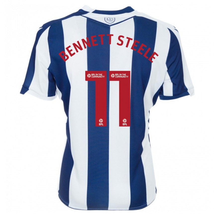 גברים כדורגל ליזי בנט-סטיל #11 כחול נייבי לבן ג'רזי ביתית 2025/26