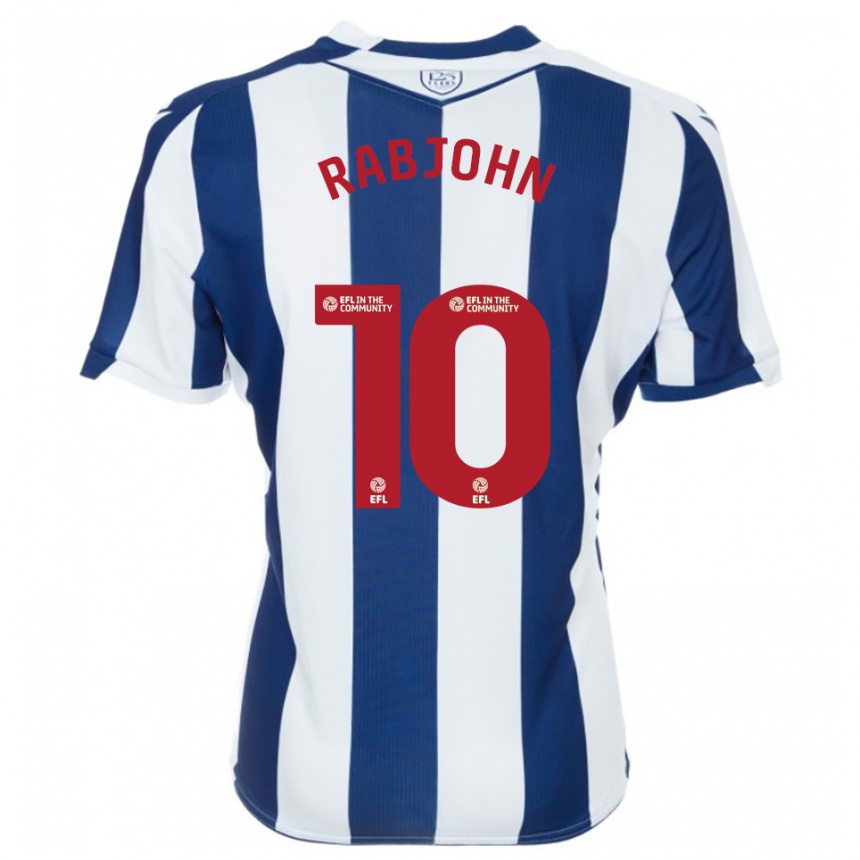 גברים כדורגל אוליביה רבג'ון #10 כחול נייבי לבן ג'רזי ביתית 2025/26