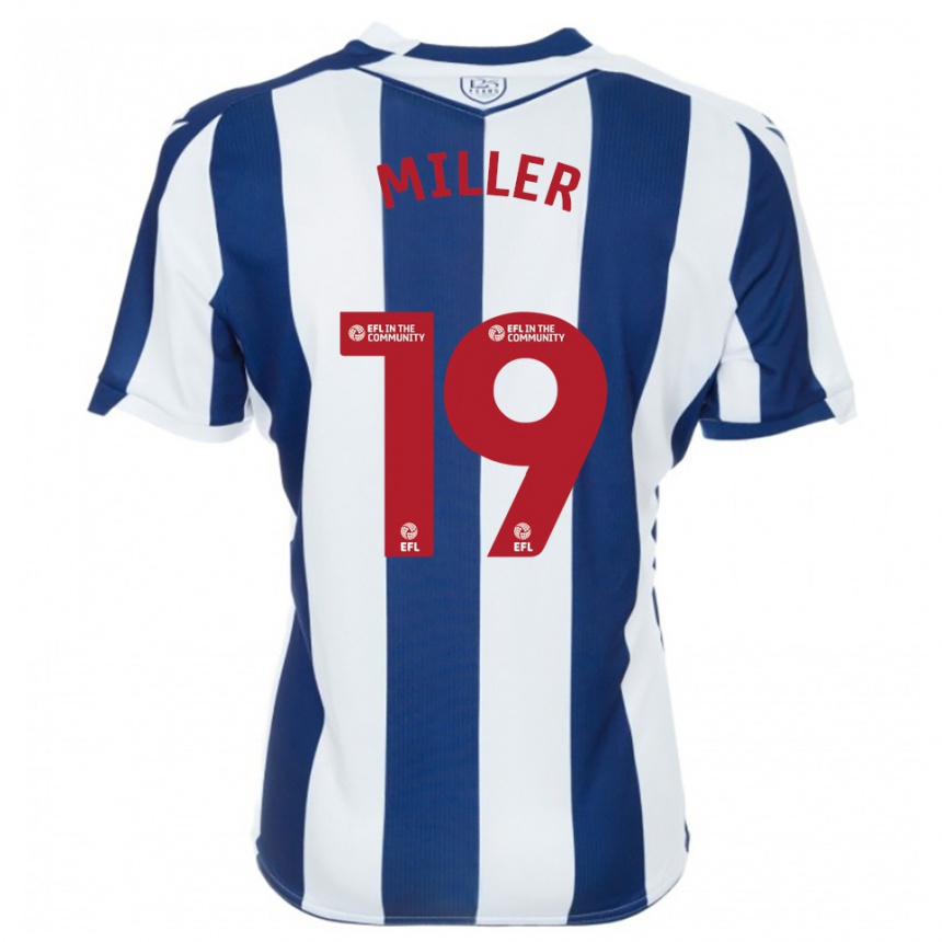 גברים כדורגל Ali Miller #19 כחול נייבי לבן ג'רזי ביתית 2025/26