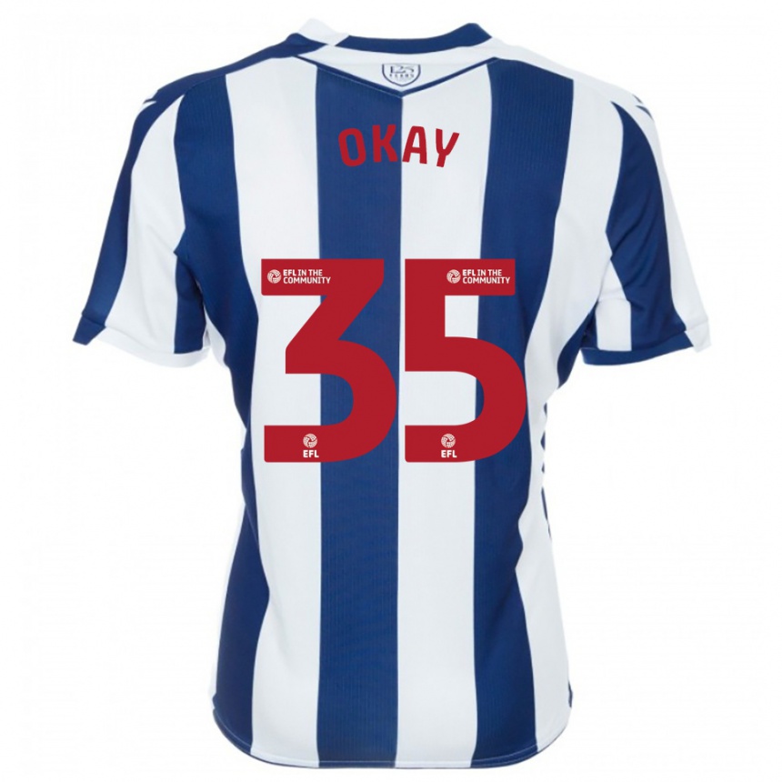 גברים כדורגל אוקאי יוקושלו #35 כחול נייבי לבן ג'רזי ביתית 2025/26