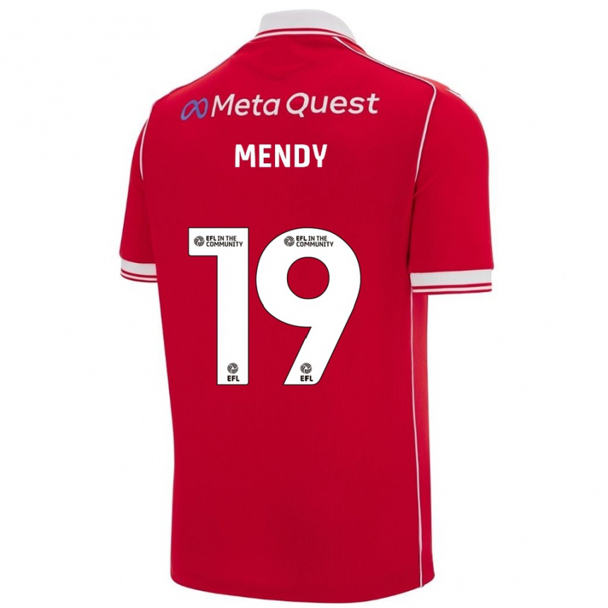 גברים כדורגל ג׳ייקוב מנדי #19 אדום לבן ג'רזי ביתית 2025/26 גברים כדורגל ג׳ייקוב מנדי #19 אדום לבן ג'רזי ביתית 2025/26