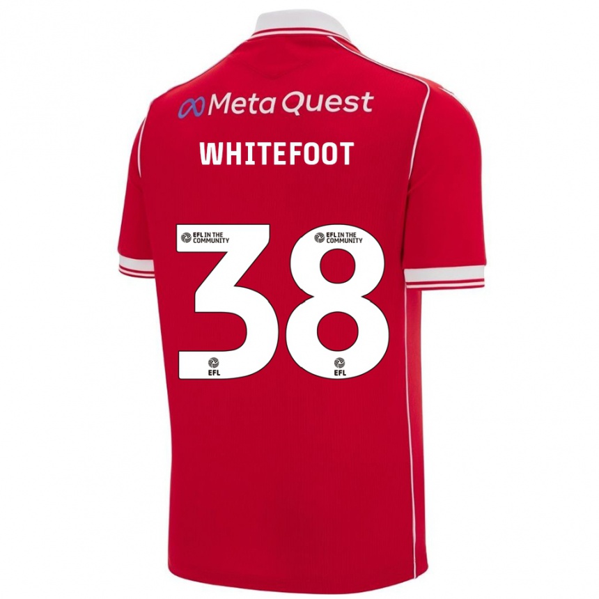 גברים כדורגל לילי ווייטפוט #38 אדום לבן ג'רזי ביתית 2025/26