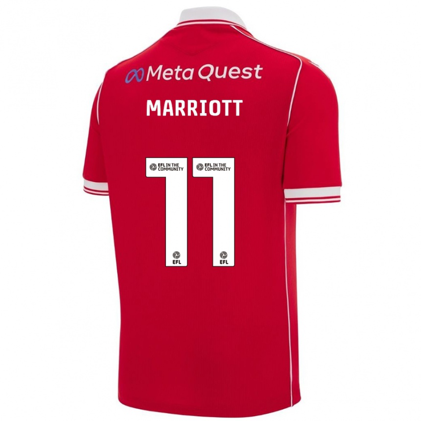 גברים כדורגל ג'ק מריוט #11 אדום לבן ג'רזי ביתית 2025/26