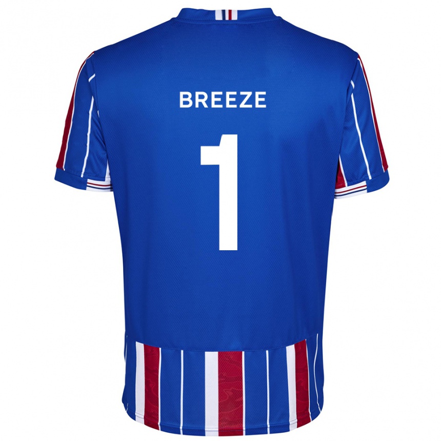 גברים כדורגל גבריאל בריז #1 כחול אדום לבן ג'רזי ביתית 2025/26