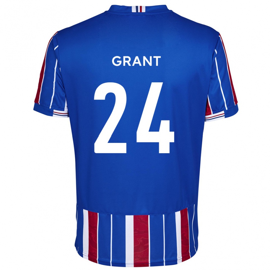 גברים כדורגל ג'וש גרנט #24 כחול אדום לבן ג'רזי ביתית 2025/26