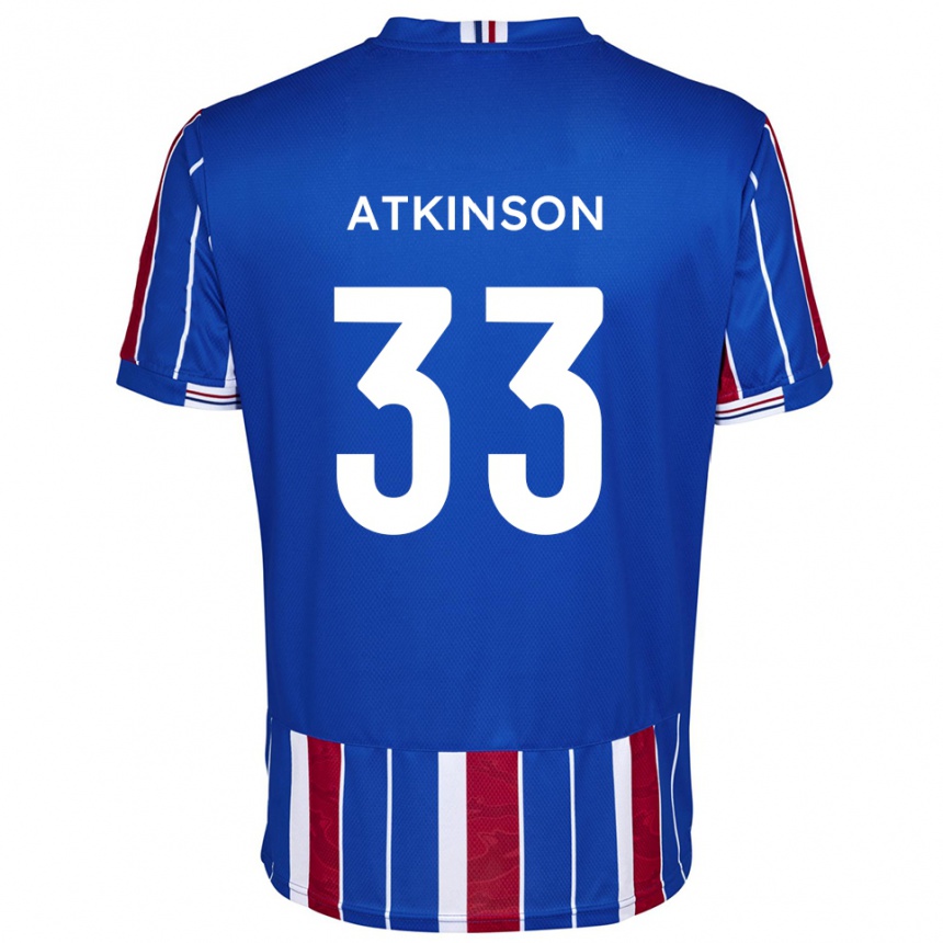 גברים כדורגל Hayden Atkinson #33 כחול אדום לבן ג'רזי ביתית 2025/26