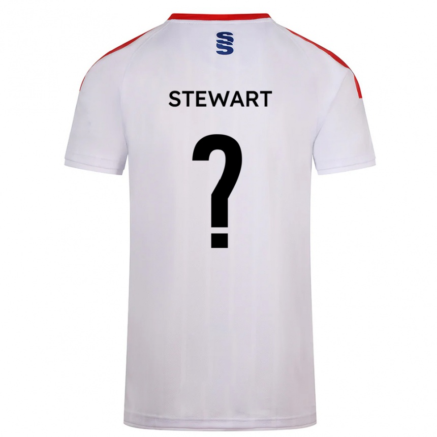 גברים כדורגל Sam Stewart #0 לבן כחול נייבי ג'רזי ביתית 2025/26