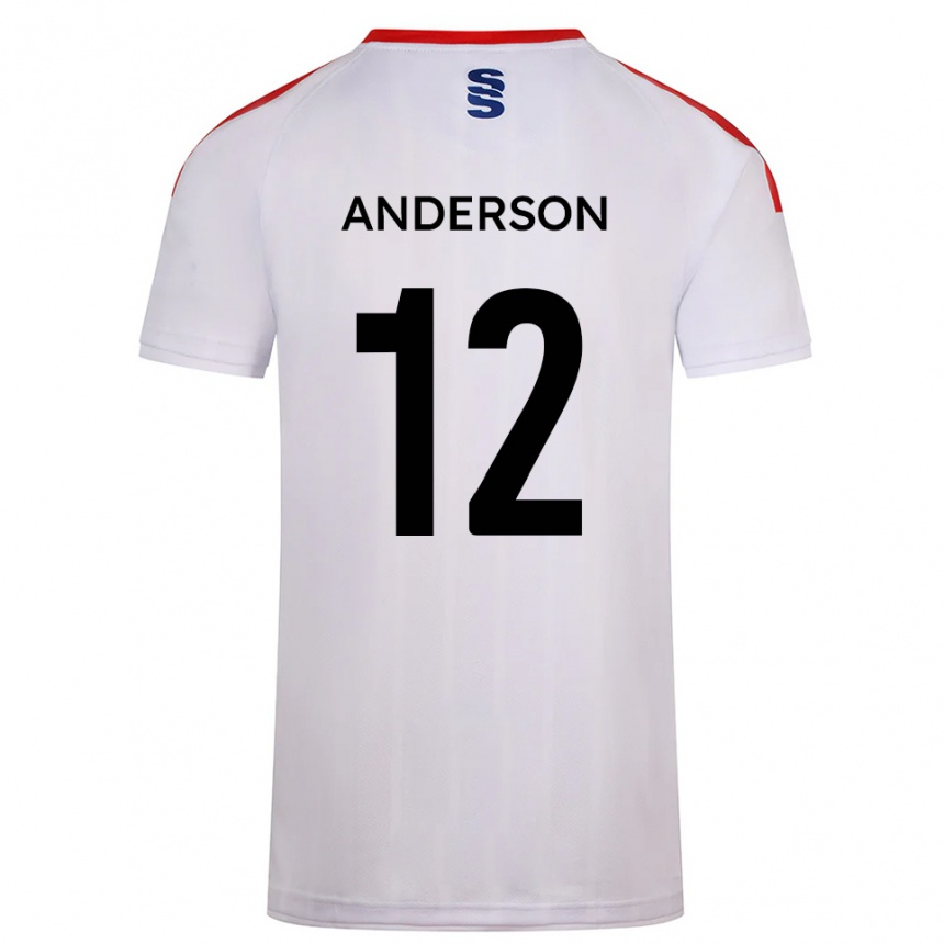 גברים כדורגל Zea Anderson #12 לבן כחול נייבי ג'רזי ביתית 2025/26