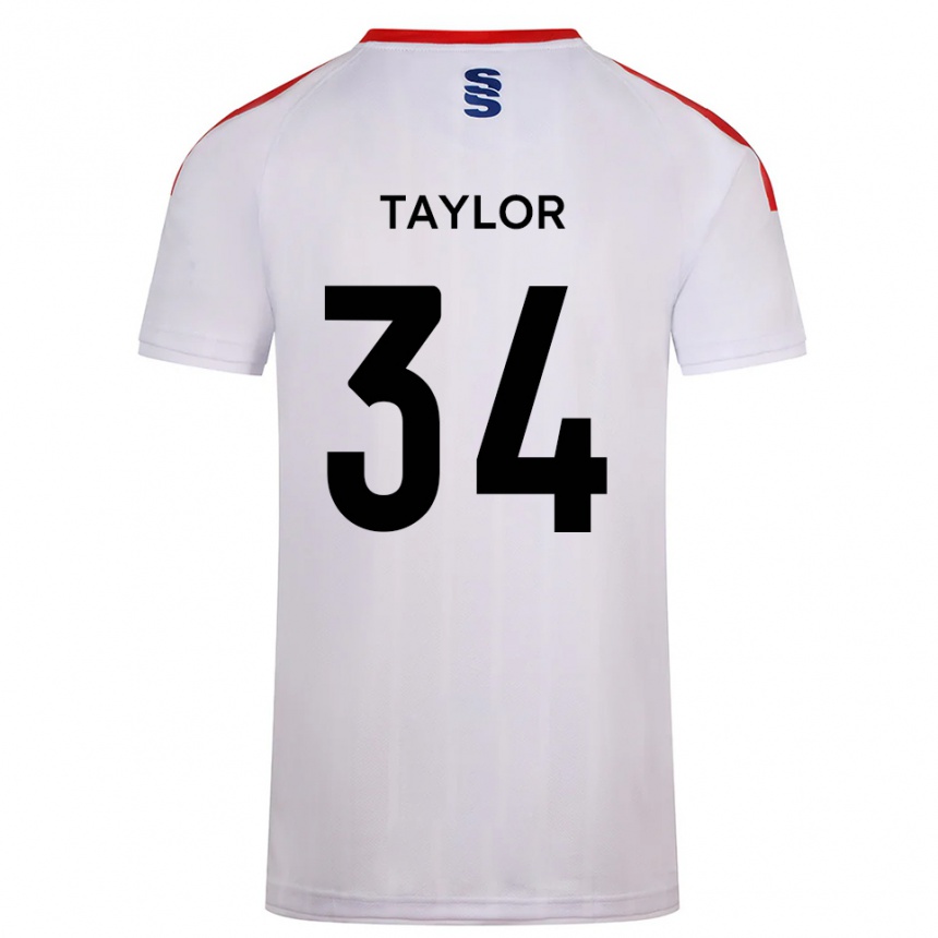 גברים כדורגל James Taylor #34 לבן כחול נייבי ג'רזי ביתית 2025/26