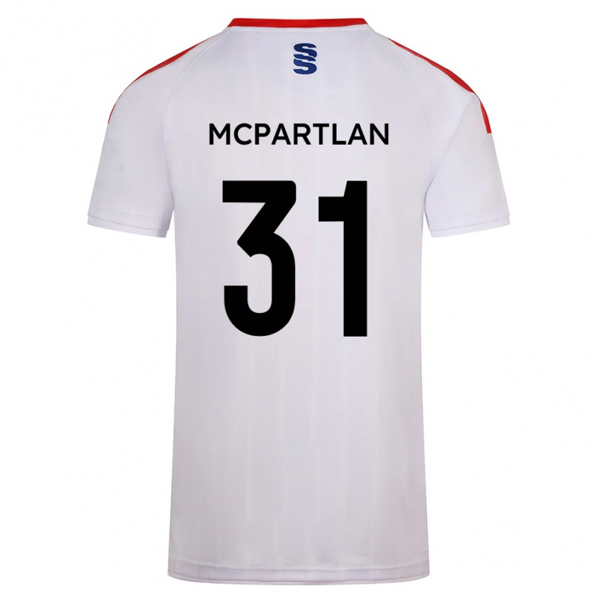 גברים כדורגל Cian Mcpartlan #31 לבן כחול נייבי ג'רזי ביתית 2025/26