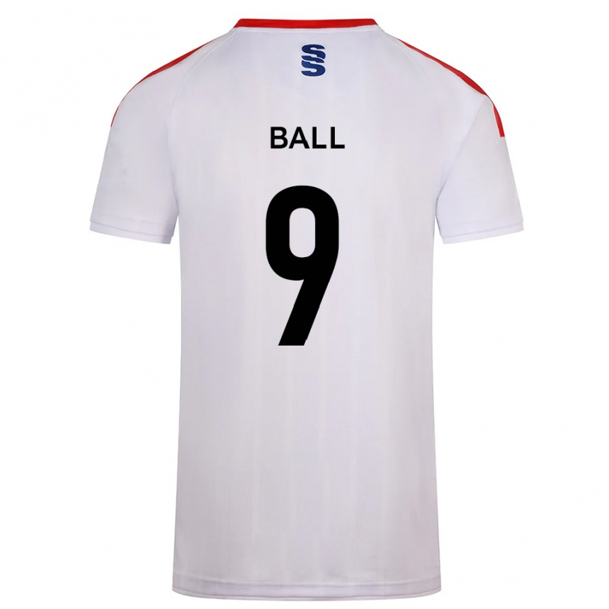 גברים כדורגל Theo Ball #9 לבן כחול נייבי ג'רזי ביתית 2025/26