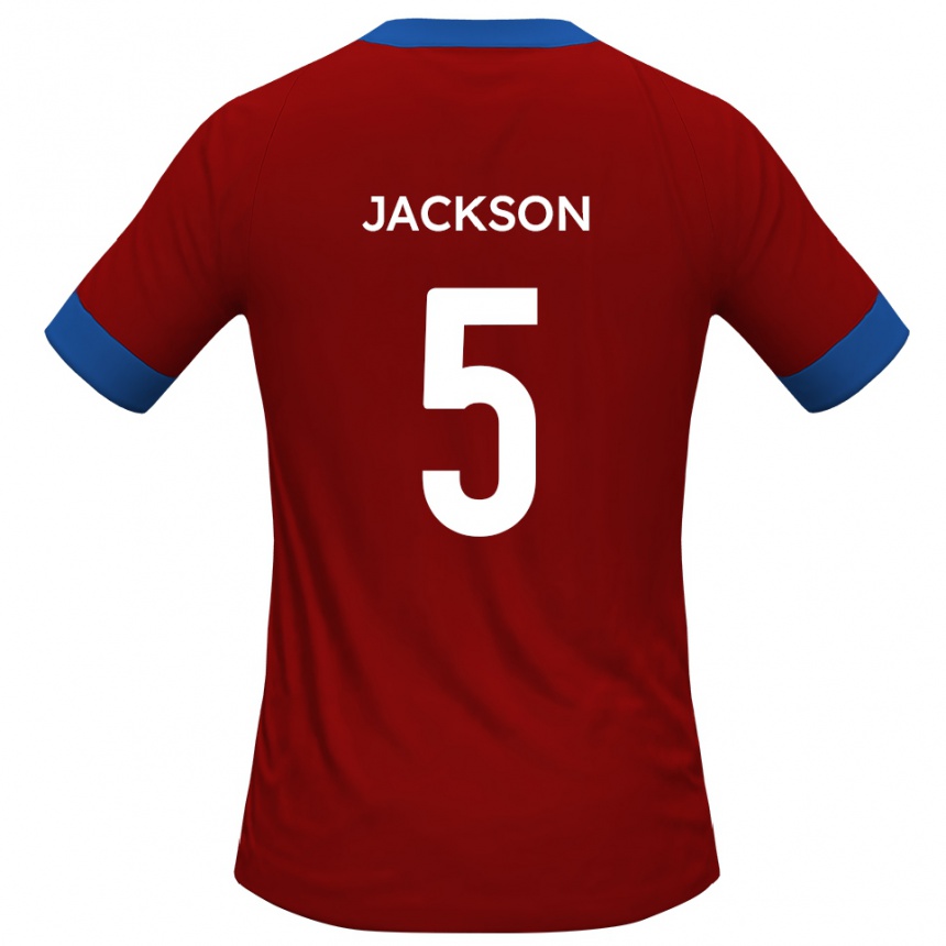 גברים כדורגל בן ג'קסון #5 כחול אדום ג'רזי ביתית 2025/26