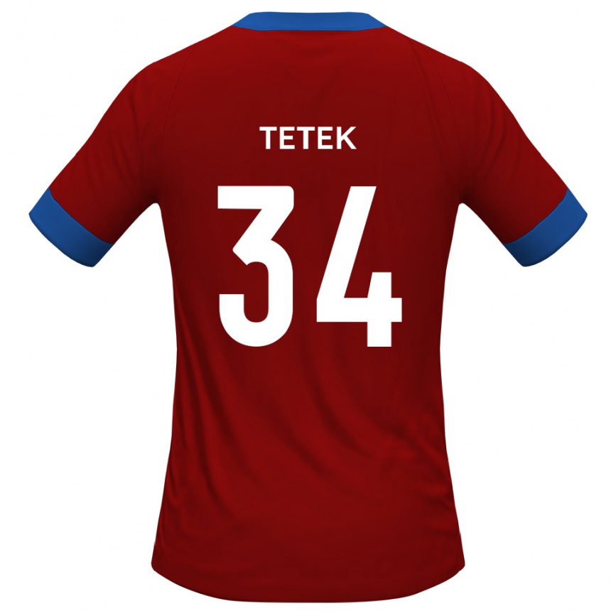 גברים כדורגל Dejan Tetek #34 כחול אדום ג'רזי ביתית 2025/26