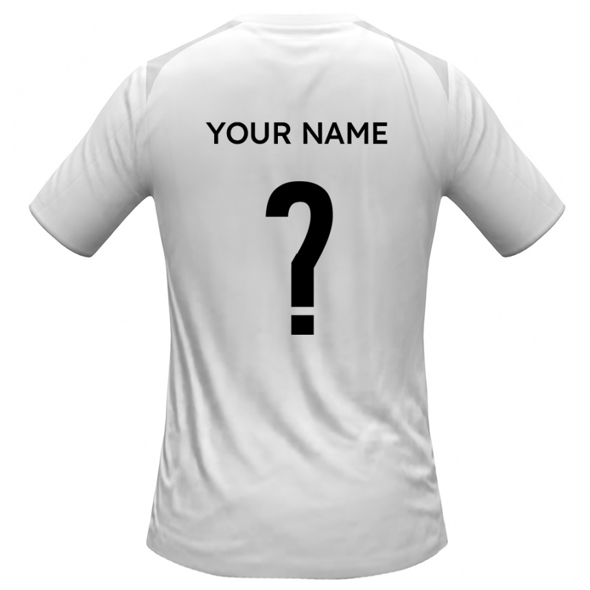 גברים כדורגל השם שלך #0 לבן אפור ג'רזי ביתית 2025/26